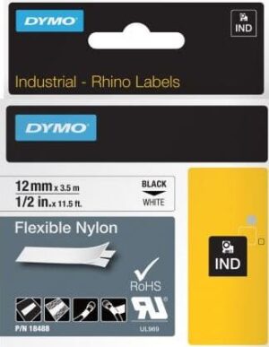 dymo-sd18488-black-on-white-flexible-nylon-labelling-tape
