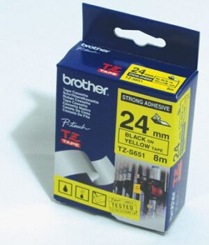 brother-tzes651-black--on-yellow-strong-adhesive-label-tape